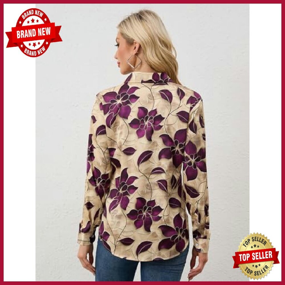 Silky Button Down Blouse Wrinkle-Resistant Long S… - image 6